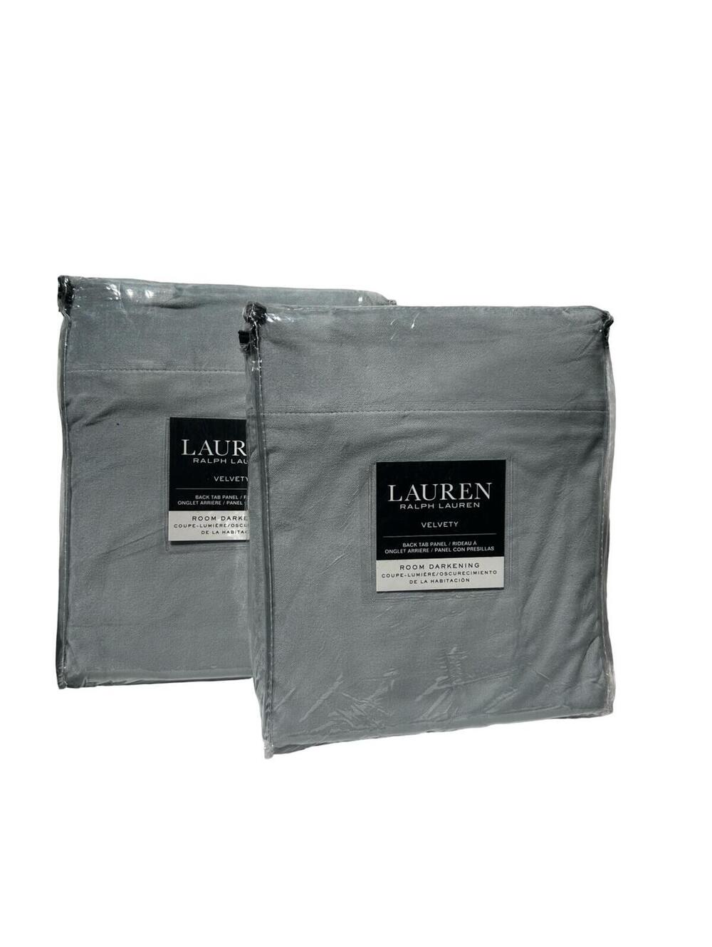 Lauren Ralph Lauren Velvety Gray Room Darkening Curtains 52x63 Set 2